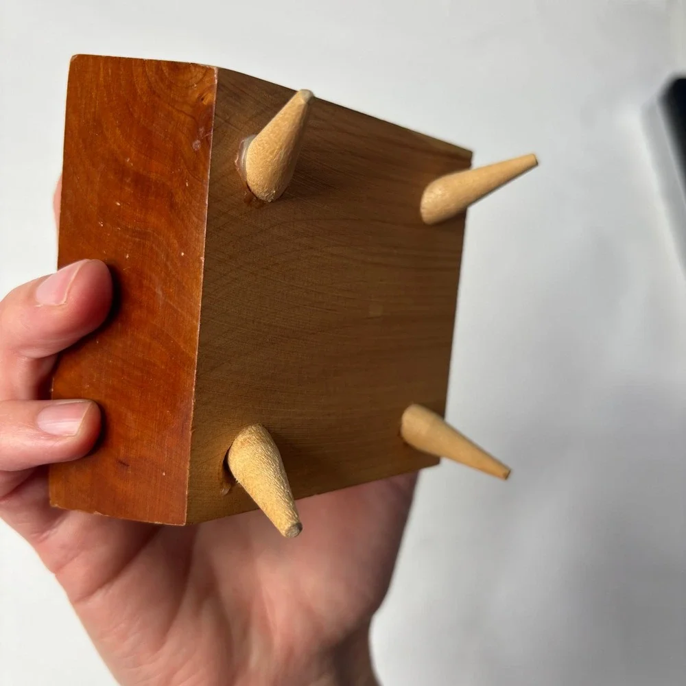 Vintage MCM Wood Trinket Box Jewelry Holder Grants Pass OR Mid‎ Century Modern *